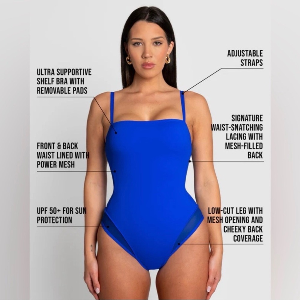 TA3 NWT Squarey One Piece Mesh Contour Swimsuit Size XL Short - Picture 2 of 8